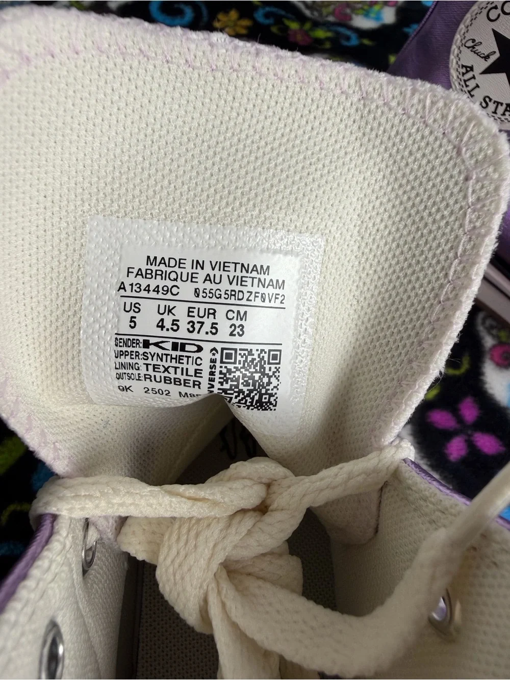 Converse Metallic Purple High-Top Kids Sneakers